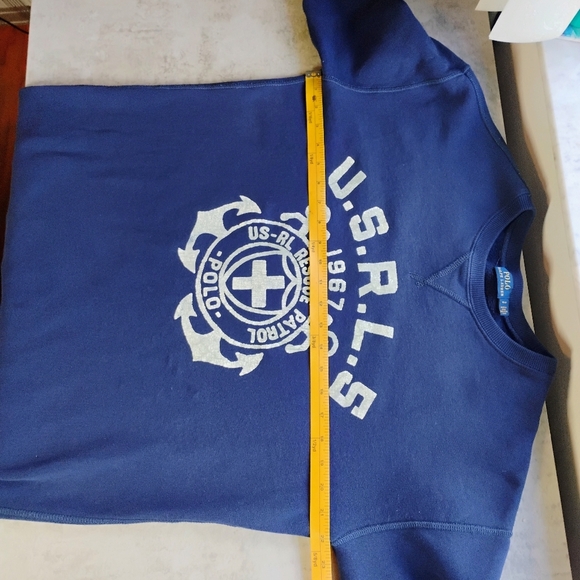 Polo Ralph Lauren Sweatshirt Dress Size Small Navy Blue Nautical Boat Life - Picture 12 of 14